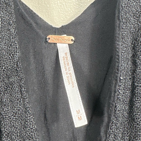 Free People Linen Smooth Sailing Mini Dress in Black Size Medium - Picture 5 of 8